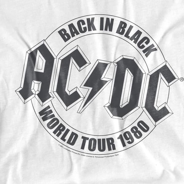 AC/DC Herr Tour Emblem T-Shirt S Vit White S