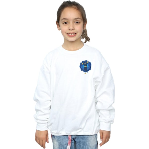 Disney Girls Aladdin Movie Genie Breast Print Sweatshirt 7-8 år White 7-8 Years