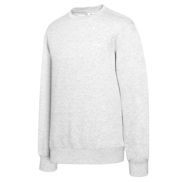 Slazenger Herr Fleece Tröja Rund Hals M Gråmelerad Grey Marl M
