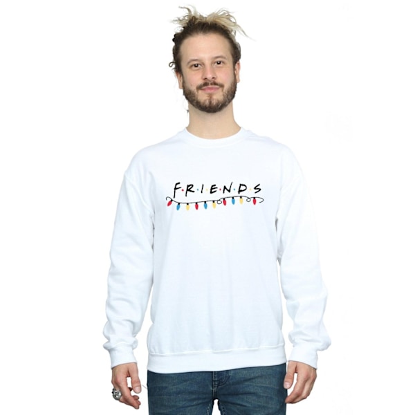 Friends Julbelysning Sweatshirt för män 5XL Vit White 5XL