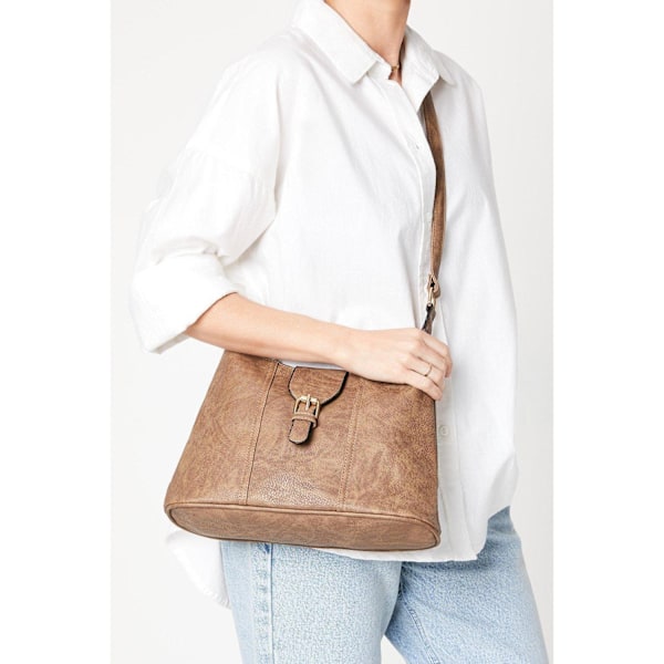 Dorothy Perkins Dam/Damer Terry Dragkedja Tote Väska En Storlek Taupe One Size