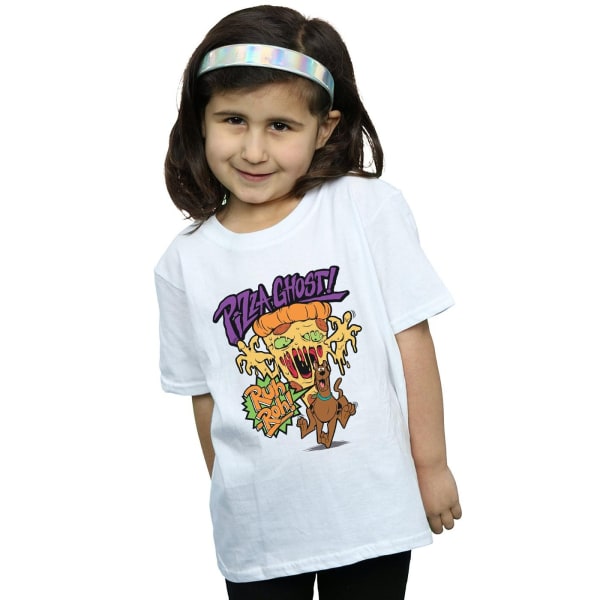 Scooby Doo Girls Pizza Ghost Cotton T-shirt 9-11 år Vit White 9-11 Years