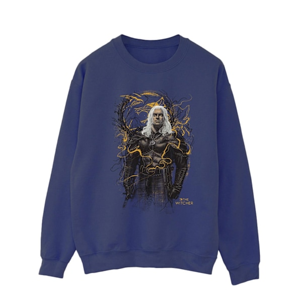 Netflix The Witcher Smoking Wolf Sweatshirt XXL Marinblå Navy Blue XXL