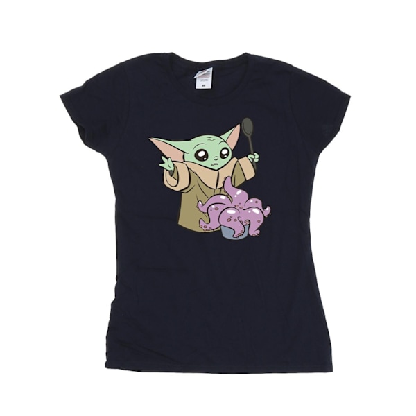 Star Wars Dam/Damer The Mandalorian Spöklikt Matlagning Bomull T-shirt Navy Blue L