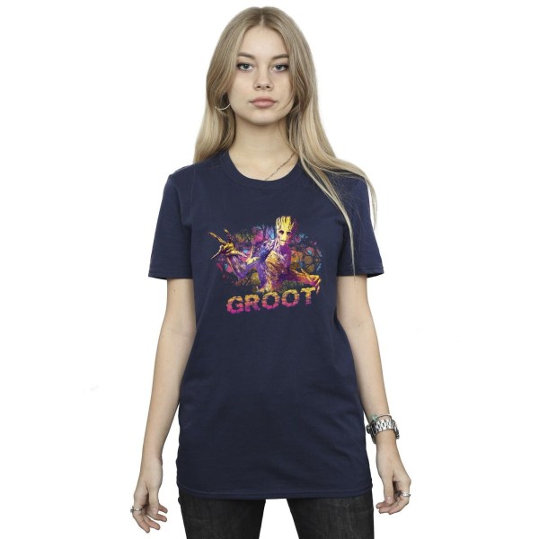 Marvel Womens/Ladies Guardians Of The Galaxy Abstract Groot Cot Navy Blue XXL