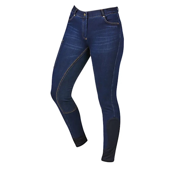 Dublin Womens/Ladies Shona Denim Suede Seat Breeches 10 UK Blå Blue/Navy 10 UK