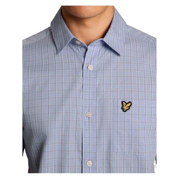 Lyle & Scott Herrars Lättvikts Kortärmad Skjorta XL Kritblå Chalk Blue XL
