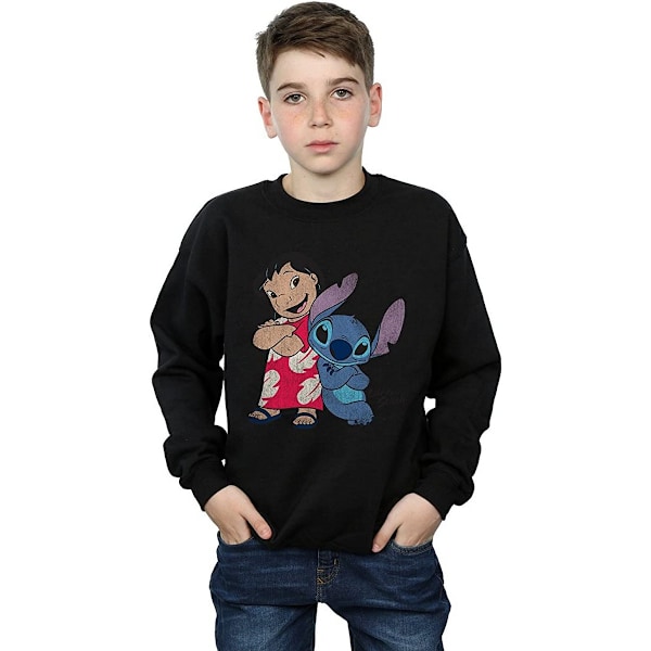 Lilo & Stitch Klassisk Sweatshirt för Pojkar 7-8 År Svart Black 7-8 Years