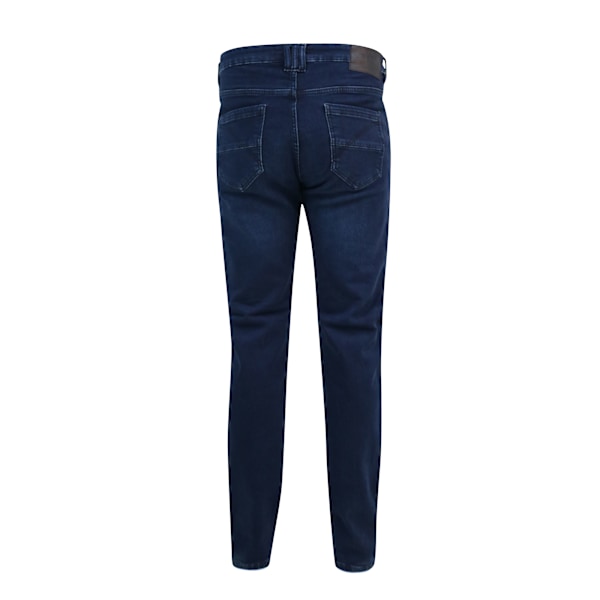Duke Herr D555 Putney Stickade Denim Stretch Jeans 52S Mörk Tvättad Dark Wash 52S