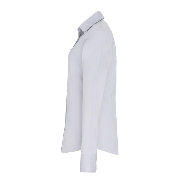 Premier Dam/Kvinnor Stretch Fit Poplin Långärmad Blus XS Silver XS