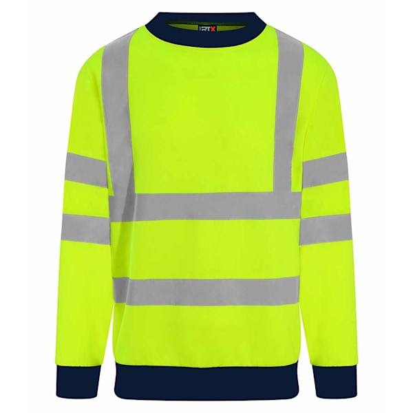 PRO RTX Herr Tvåfärgad Hög Synlighetssäkerhet Sweatshirt 4XL Gul/Marin Yellow/Navy 4XL
