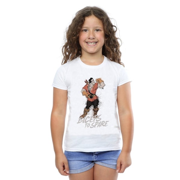 Disney Girls Beauty And The Beast Gaston Biceps To Spare Bomull White 12-13 Years