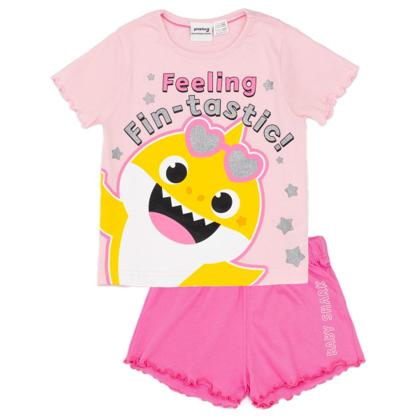 Baby Shark Girls Feeling Fin-Tastic Kort Pyjamas Set 2-3 år Pink 2-3 Years