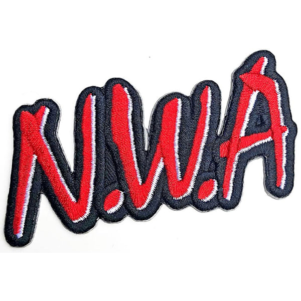 N.W.A-logotyp utskuren strykmärke, One Size, röd/svart Red/Black One Size