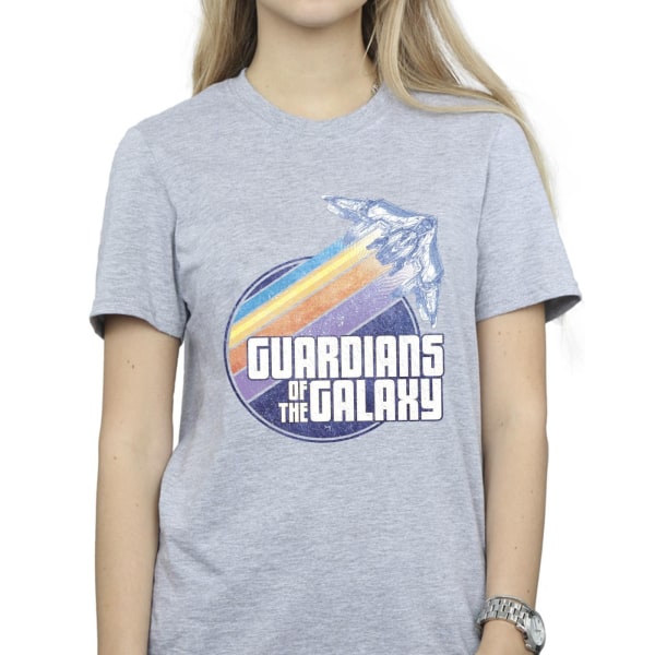 Guardians Of The Galaxy Dam/Ladies Badge Rocket Cotton Boyfr Sports Grey XL