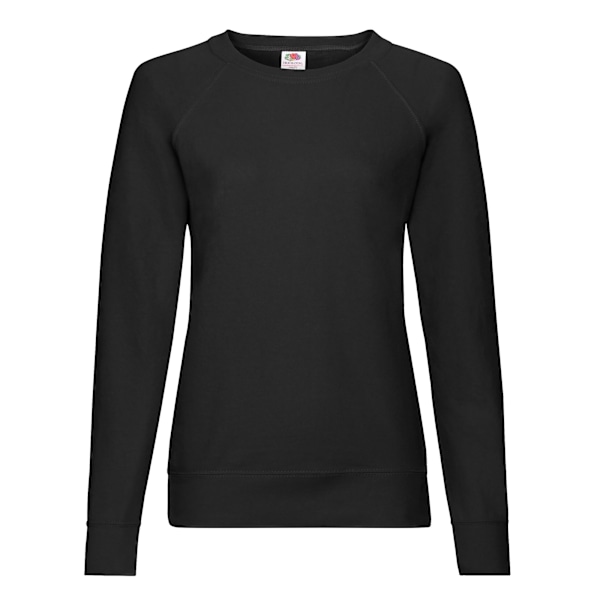 Fruit of the Loom Dam/Damer Lättvikts Raglantröja med Dam/Damer Passform Black 10 UK