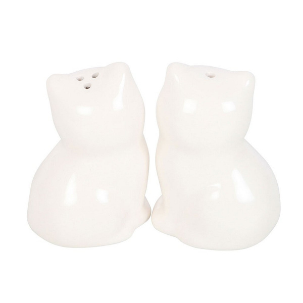 Something Different Kattformade Salt- och Pepparkar Set Ett White One Size