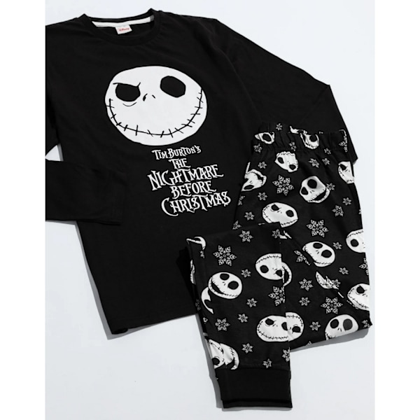 Nightmare Before Christmas Pojkar Jack Skellington Lång Pyjamas Set Black/White 7-8 Years