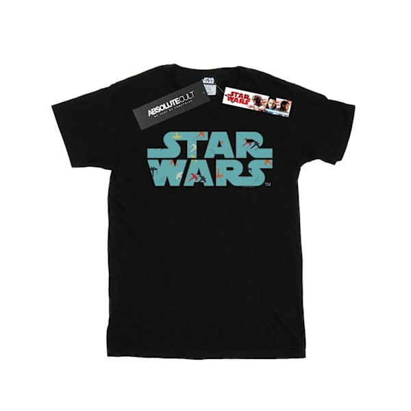 Star Wars Retro X-Wing Mönster Logo T-shirt för pojkar 12-13 år Bl Black 12-13 Years