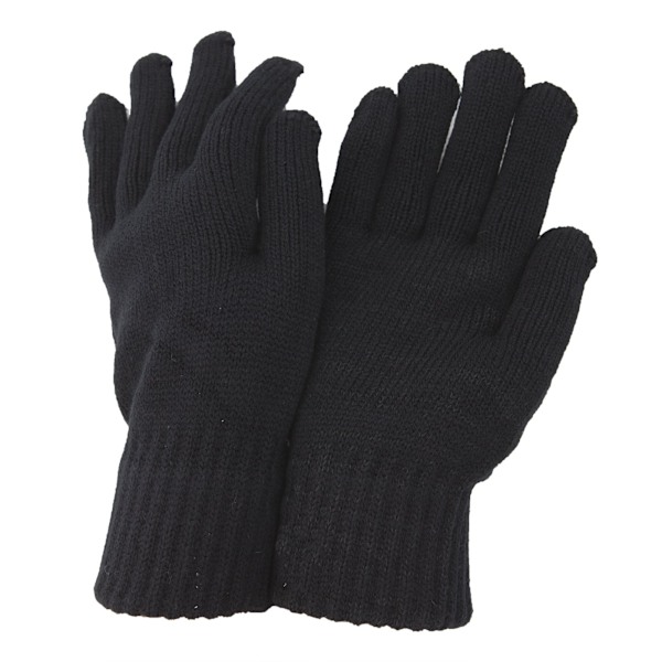 REA - Herr Termiska Stickade Vinterhandskar En Storlek Svart Black One Size
