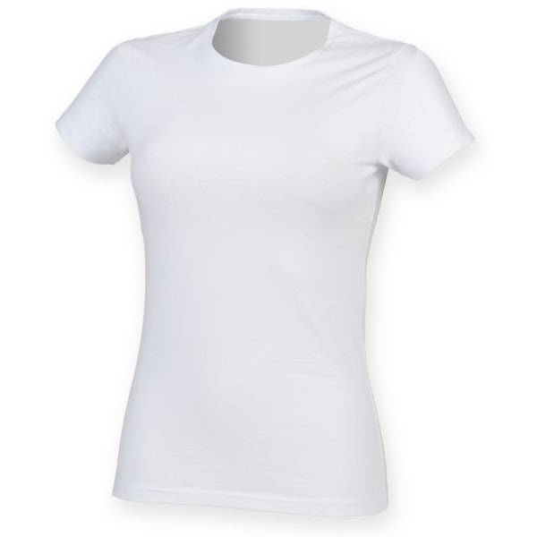 Skinni Fit Dam/Damer Feel Good Stretch Kortärmad T-shirt White L