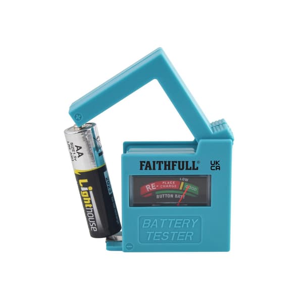 Faithfull Batteritestare För Aa, Aaa, C, D & 9v En Storlek Multi Multi Colour One Size