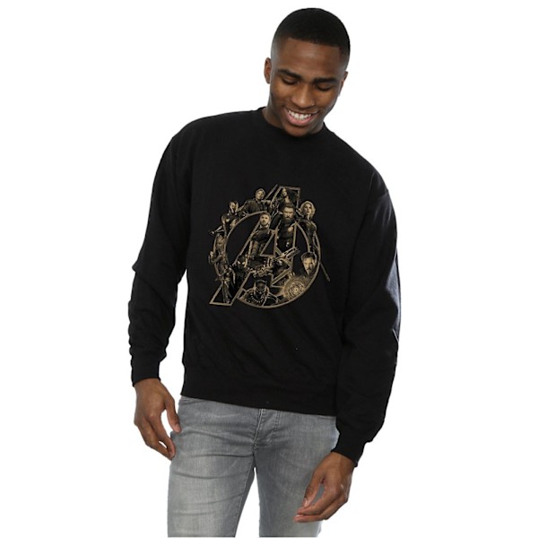 Avengers Infinity War Herr Logotyp Sweatshirt 3XL Svart Black 3XL