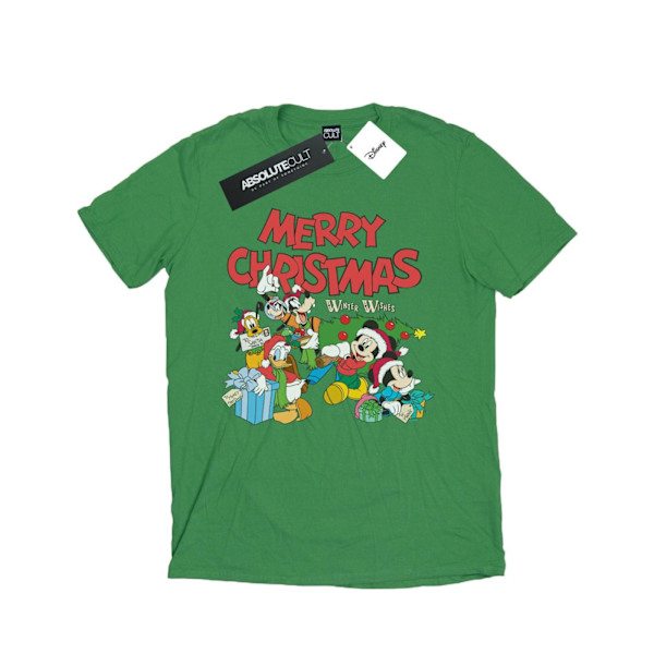 Disney Herr Mickey And Friends Winter Wishes T-Shirt M Irish Gr Irish Green M