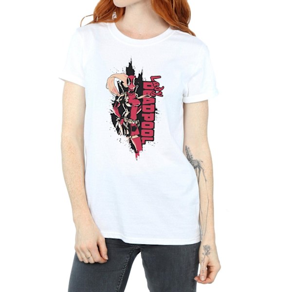 Marvel Dam/Damer Deadpool Lady Deadpool Bomull Boyfriend T- White XXL