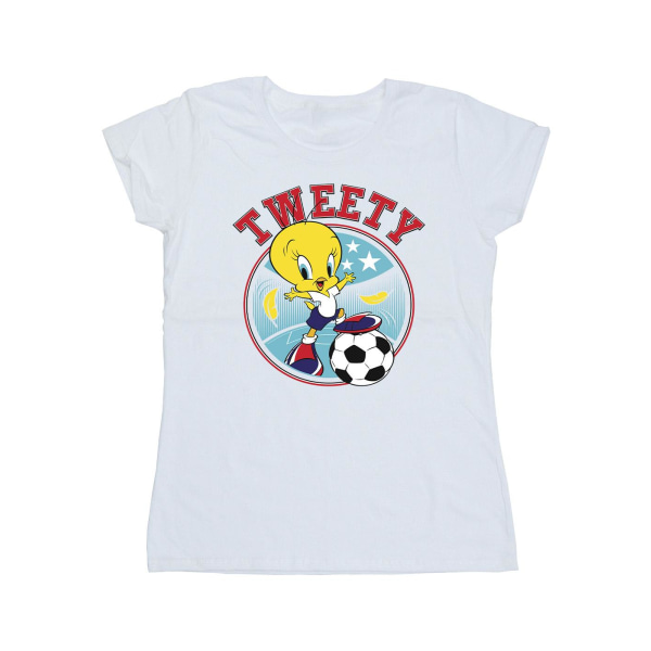 Looney Tunes Dam/Dam Tweety Football Circle T-Shir i bomull White M