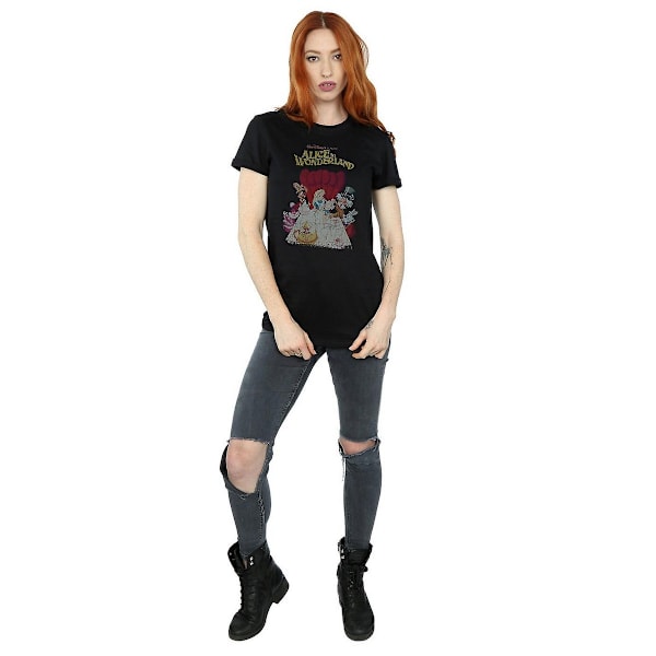 Alice i Underlandet Dam/Dam Poster Bomull Boyfriend T-shirt Black S