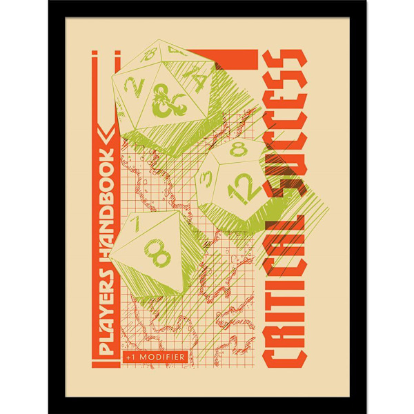 Dungeons & Dragons Critical Talk inramad affisch 40cm x 30cm Crea Cream/Orange/Green 40cm x 30cm