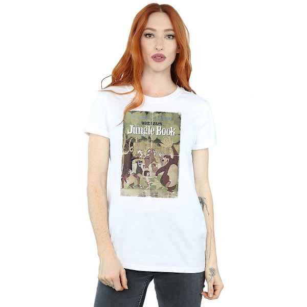 Jungle Book Retro Poster Bomull T-shirt för kvinnor/damer White M