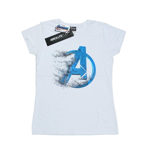 Marvel Womens/Ladies Avengers Endgame Dusted Logo Bomull T-Shir White M