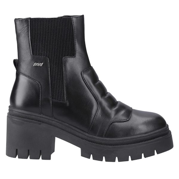POD Dam/Kvinnor Lillian Ankelstövlar med Klack i Läder 7 UK Svart Black 7 UK