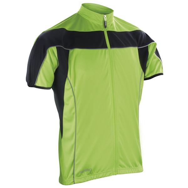 Spiro herrcykelkläder / Cykel 1/4 dragkedja Cool-Dry Performance Fleece Black/Fluorescent Lime L