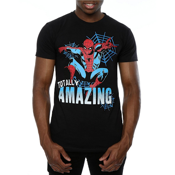 Spider-Man Herr Totally Amazing Bomull T-shirt XXL Svart Black XXL