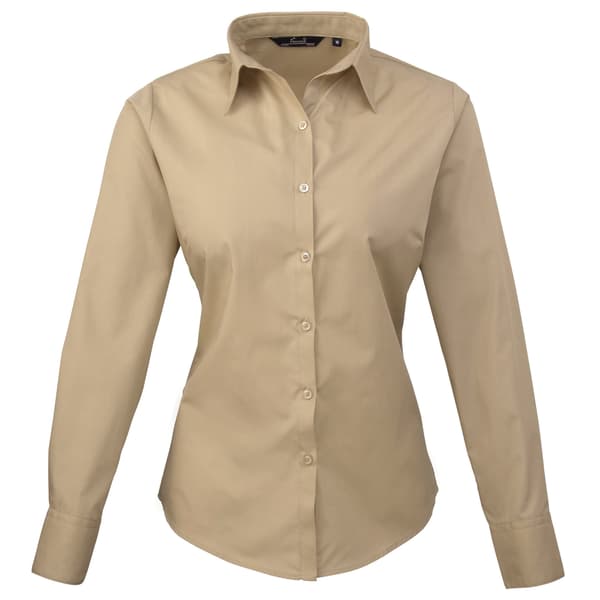Premier Dam/Kvinnors Poplin Långärmad Blus 6 Hetrosa Hot Pink 6