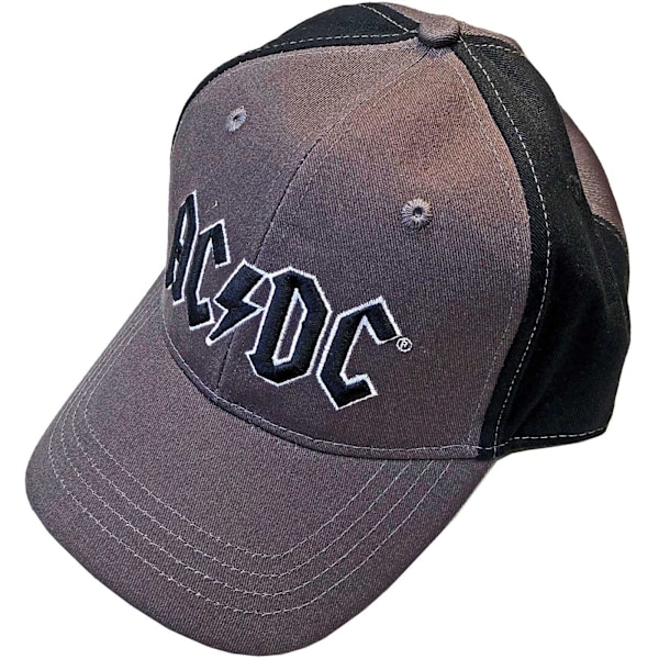 AC/DC Unisex Vuxen Tvåfärgad Logotyp Baseballkeps En Storlek Kol Charcoal Grey/Black One Size