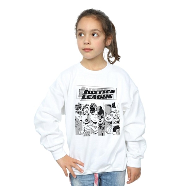 DC Comics Girls Justice League Stripes Sweatshirt 7-8 år Vit White 7-8 Years