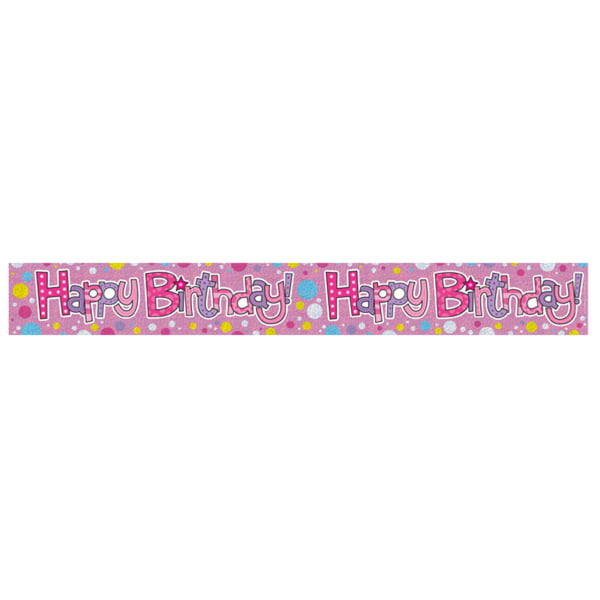 Expression Factory Holografisk Grattis på födelsedagen Polka Dot Folie Pa Pink One Size