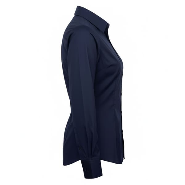 Premier Dam/Kvinnor Poplin Långärmad Blus 18 Marinblå Navy 18