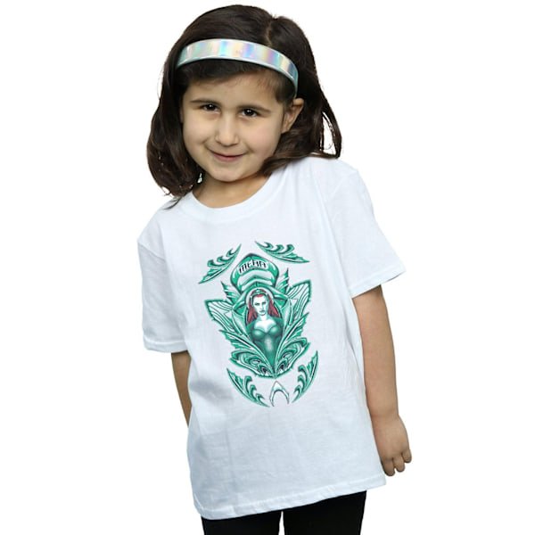 DC Comics Girls Aquaman Mera Crest Bomull T-shirt 9-11 år Vit White 9-11 Years