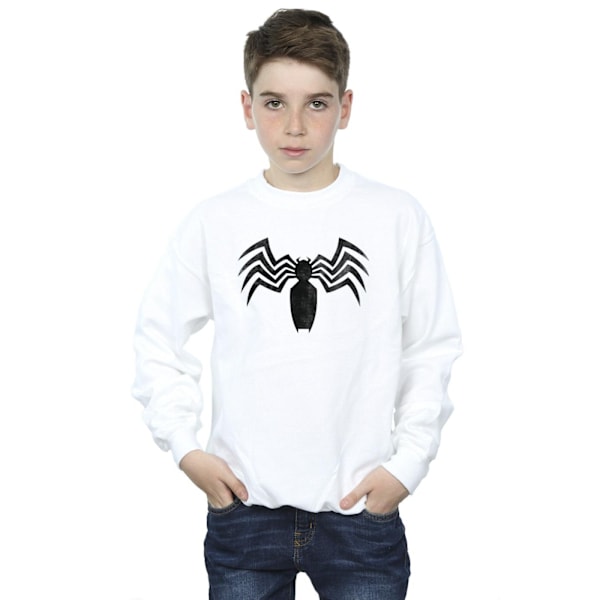 Marvel Boys Venom Spider Logo Emblem Sweatshirt 12-13 år Vit White 12-13 Years