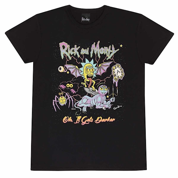 Rick And Morty Unisex Adult Oh It Gets Darker T-Shirt XL Svart Black XL