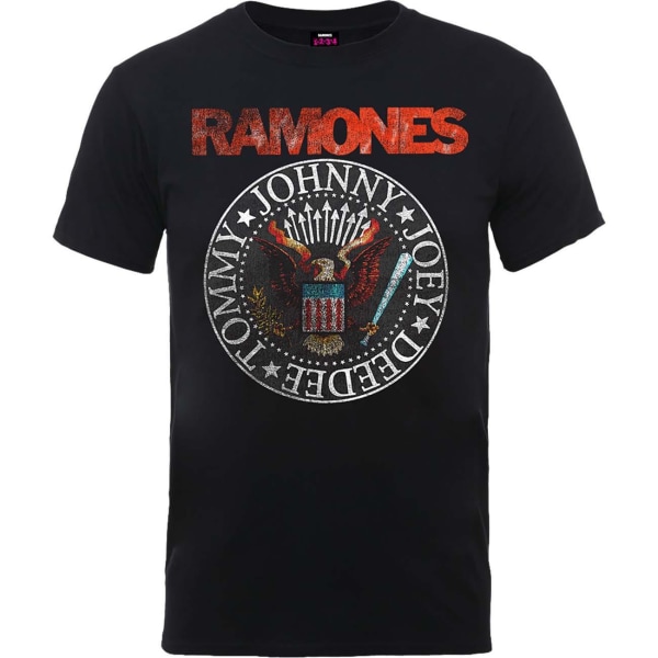 Ramones Unisex Adult Eagle Seal Vintage T-Shirt M Svart Black M