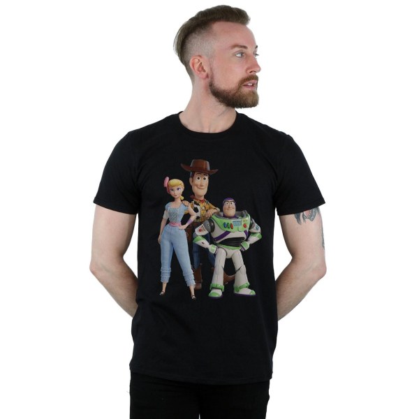 Disney Mens Toy Story 4 Woody Buzz och Bo Peep T-shirt XL Svart Black XL
