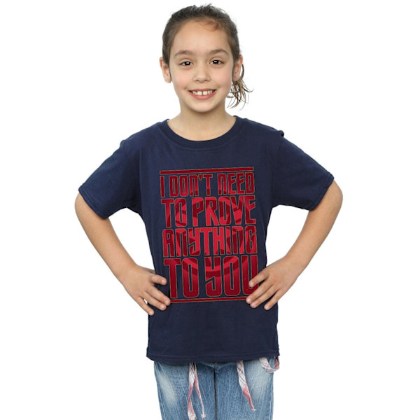 Marvel Girls Captain Marvel Prove Anything Bomull T-shirt 7-8 år Navy Blue 7-8 Years