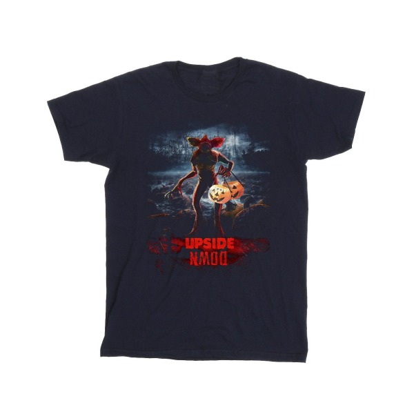 Netflix Boys Stranger Things Pumpkin Upside Down T-shirt 7-8 Ye Navy Blue 7-8 Years