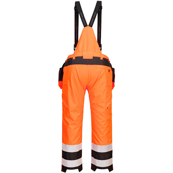 Portwest Herr PW3 Vattentät Hi-Vis Säkerhetsbyxa Och Haklapp Orange/Black 41R
